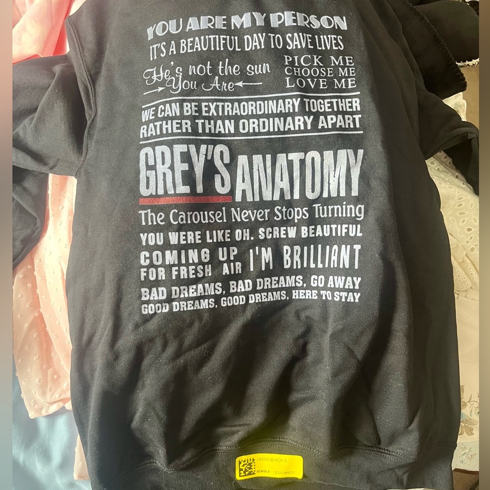 Grey’s Anatomy Sweatshirt. New with tags.
